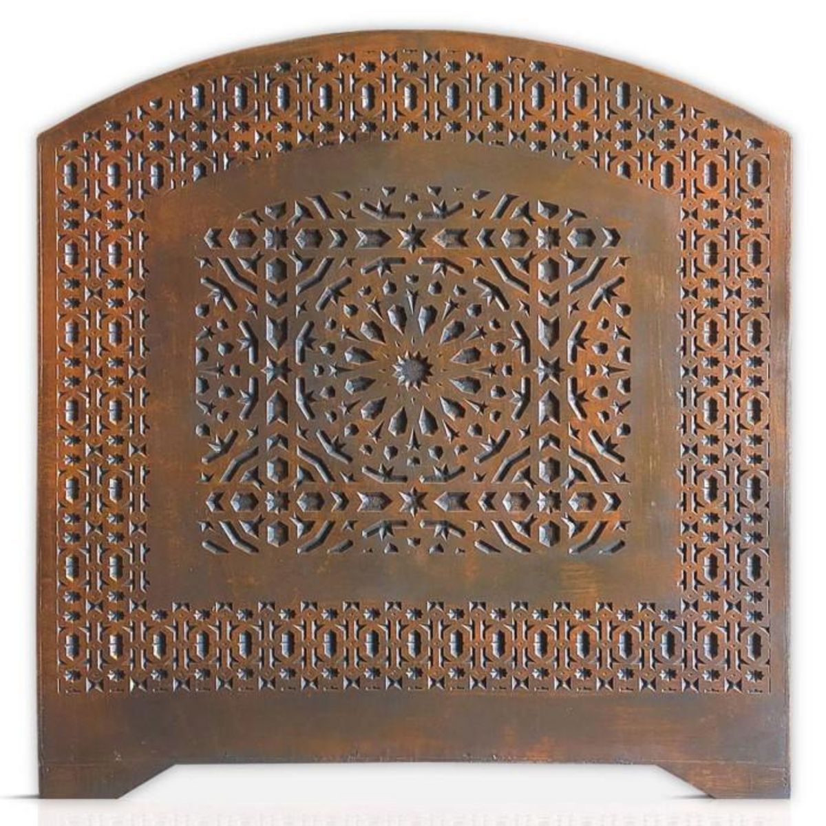 Paris Prix Tête de Lit Orientale en Bois  Sculpté  124cm Cuivre Rouge