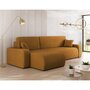 Voir la diapositive 1 : BEST MOBILIER Artemisa - canapé d'angle réversible 4 places - convertible avec coffre - en velours côtelé