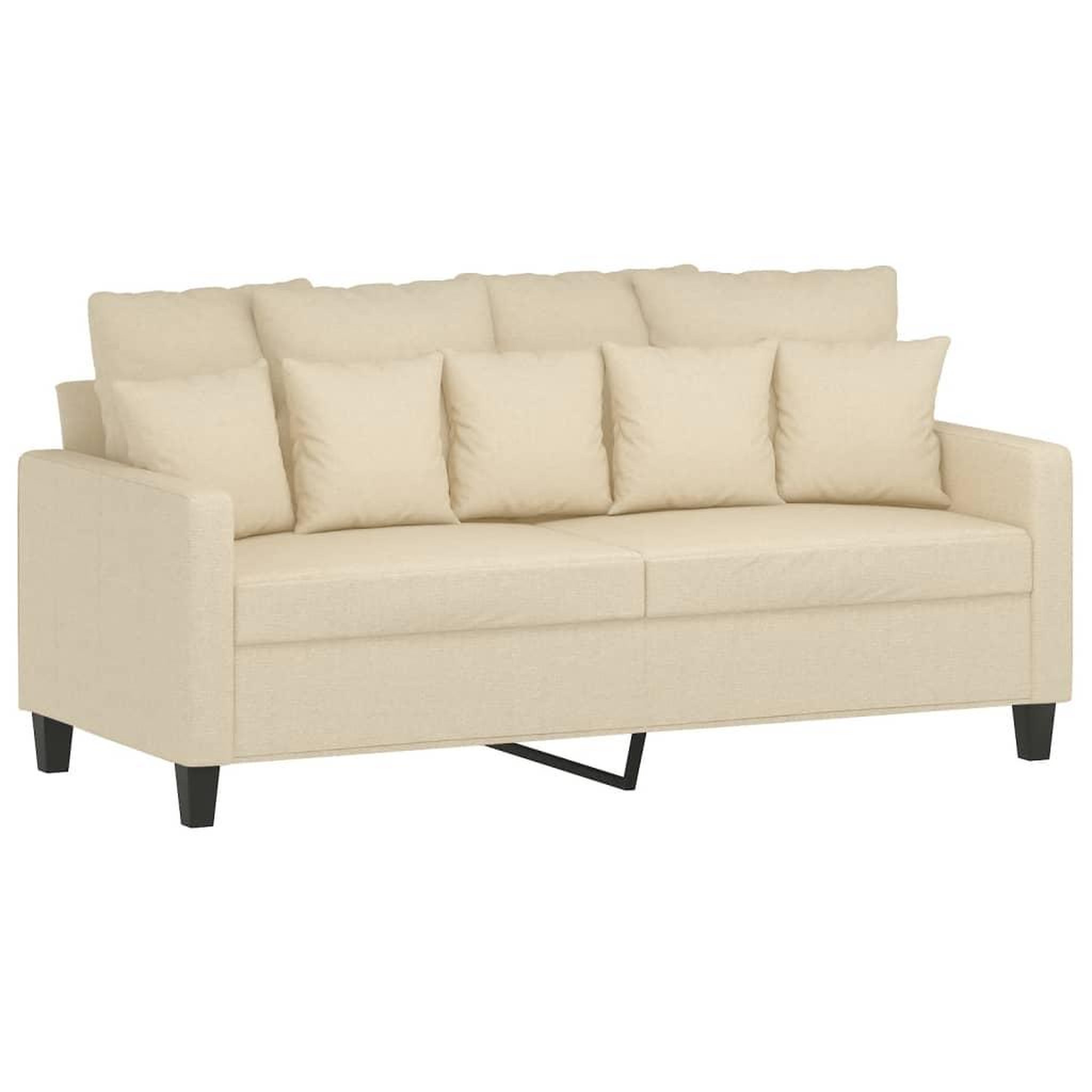 Voir la diapositive 4 : VIDAXL Ensemble de canapes 2 pcs avec coussins Creme Tissu