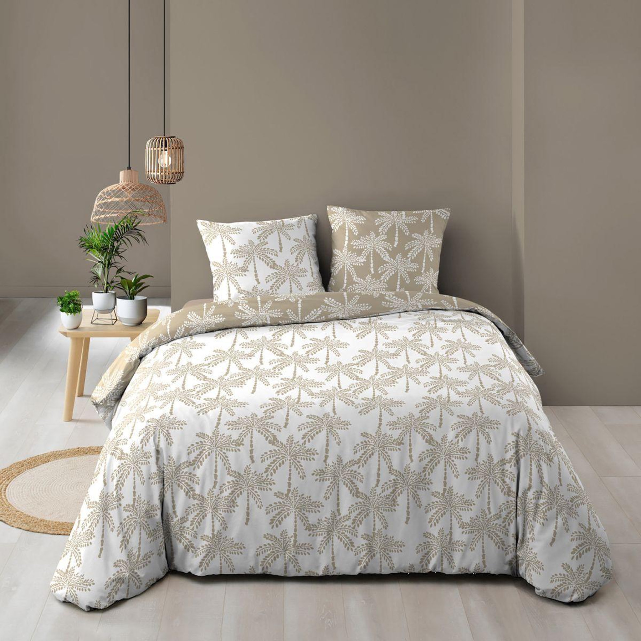 Voir la diapositive 1 : Douceur d'Intérieur Parure de lit 3 pièces  oliana  240x220cm beige