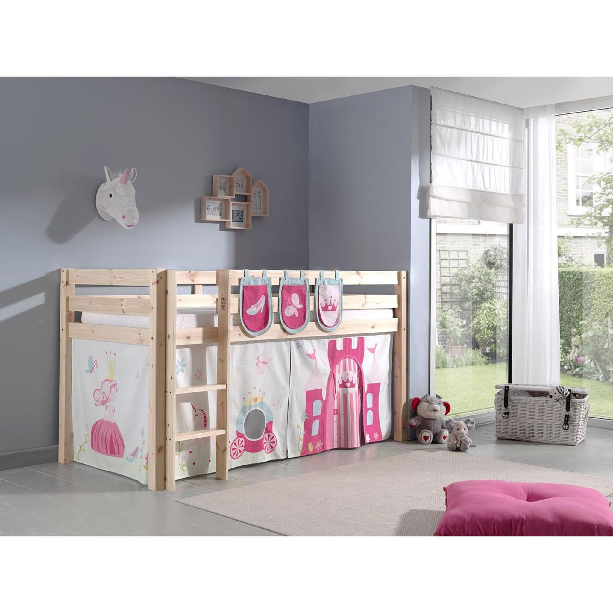 Voir la diapositive 4 : Paris Prix Pack - lit enfant, tente & 3 pochettes  pino princesse  naturel
