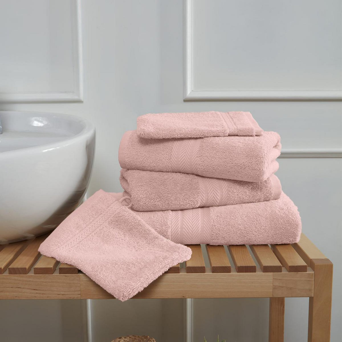 Sensei Maison Ensemble de bain 5 pièces (1 drap de bain + 2 serviettes de toilette + 2 gants) LUXURY