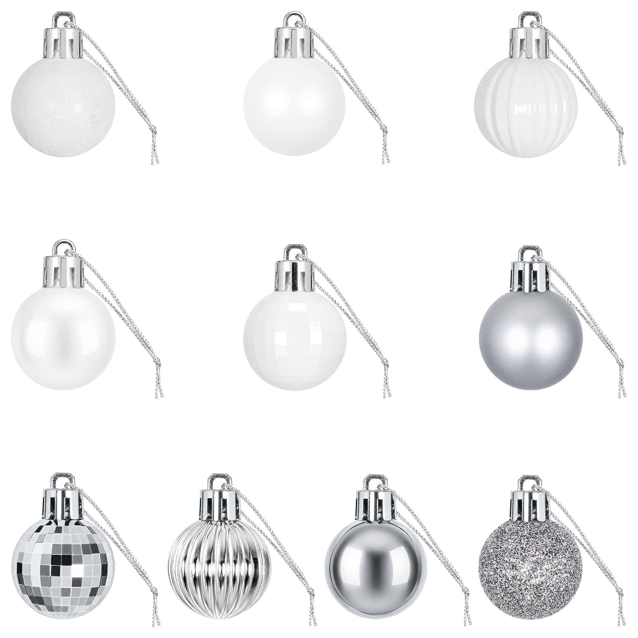 Voir la diapositive 5 : VIDAXL Ensemble de boules de Noël 150 pc Blanc et Gris Diam. 3 cm