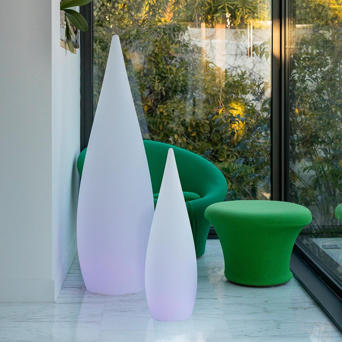 Lumisky Lampadaire extérieur sans fil CLASSY Blanc Polypropylène H80CM