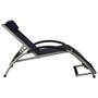 VIDAXL Chaise longue avec oreiller Textilene Noir