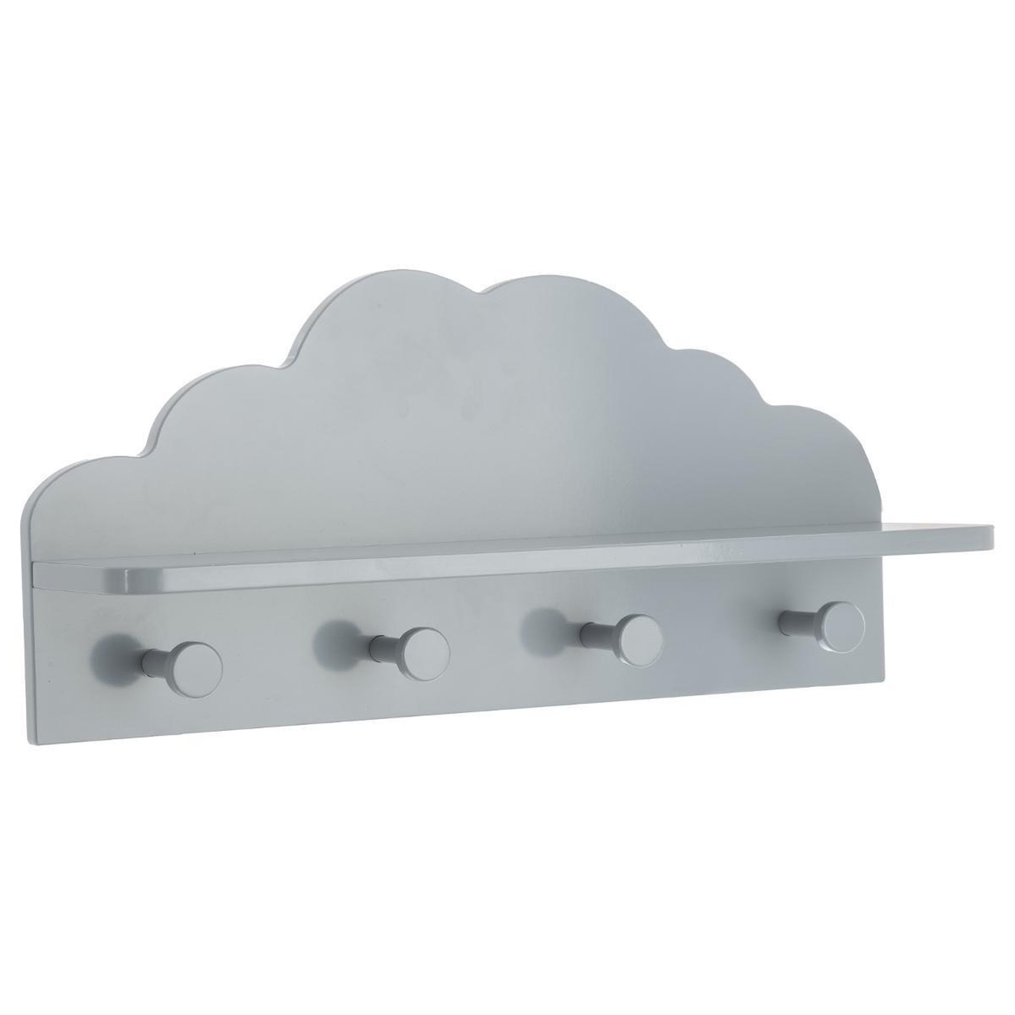 Voir la diapositive 1 : Atmosphera Kids Patère 4 Crochets  Nuage  Gris