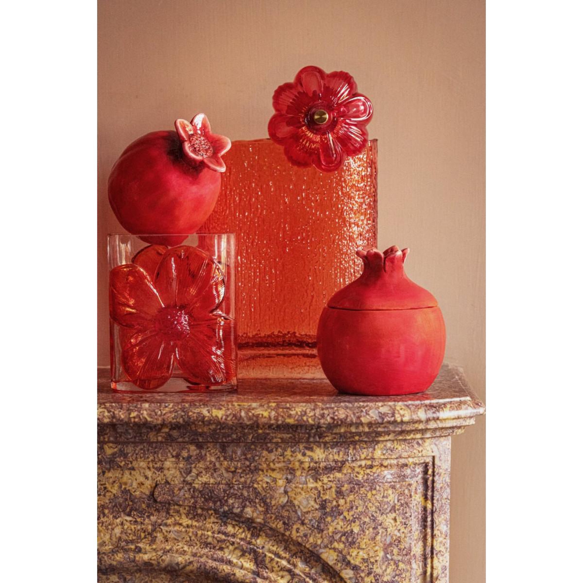 Voir la diapositive 3 : J-LINE Vase design en verre  kyoto  25cm orange