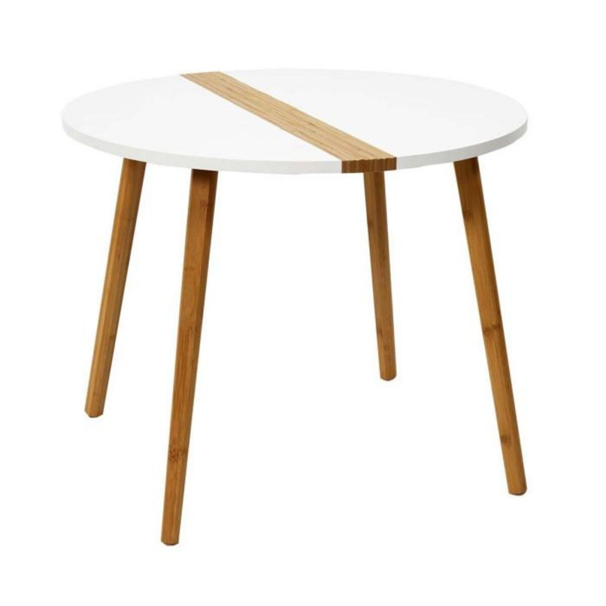 Paris Prix Lot de 2 Tables Gigognes  Relief Bicolore  60cm Blanc