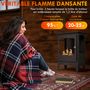 Voir la diapositive 4 : HOMCOM Cheminée bioéthanol sur pied style néo-rétro poêle - brûleur 1,2 L - contrôle de flamme et manche inclus - acier noir