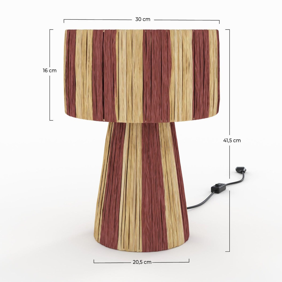 Rendez vous déco Lampe rayée terracotta en feuille de palmier-Soléa
