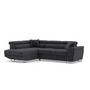 Voir la diapositive 2 : BEST MOBILIER Baoji - canapé d'angle gauche 5 places convertible avec têtières et coffre en velours côtelé