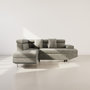 Voir la diapositive 5 : BEST MOBILIER Margaux - canapé d'angle gauche 5 places convertible avec coffre et têtières réglables en velours texturé