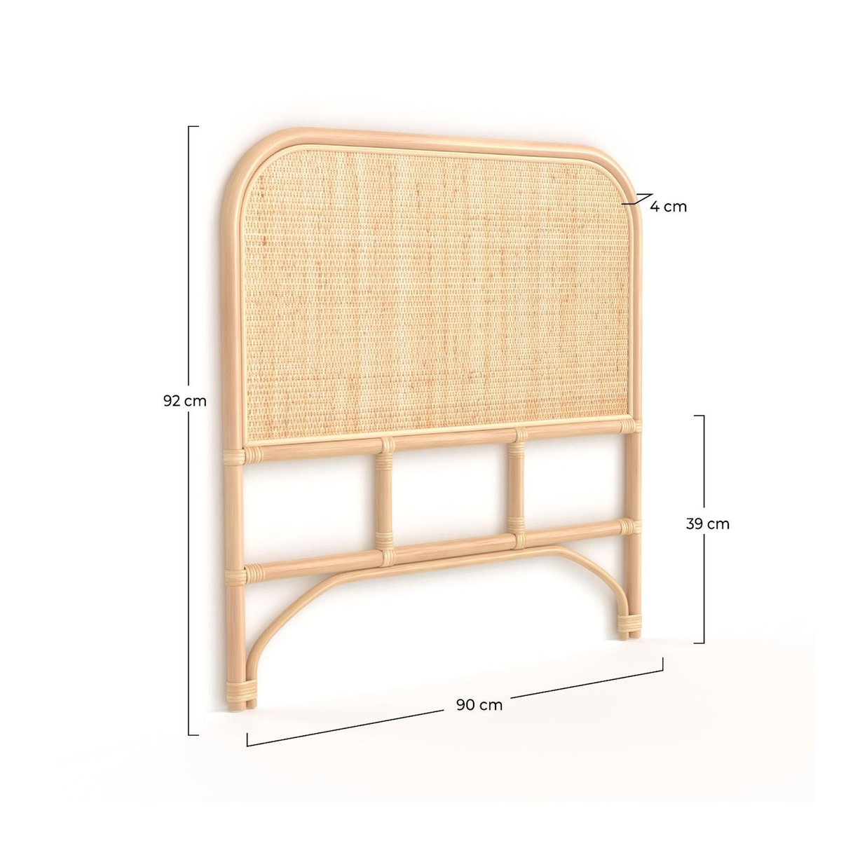 Rendez vous déco Tête de lit 90 cm en rotin naturel-Grace
