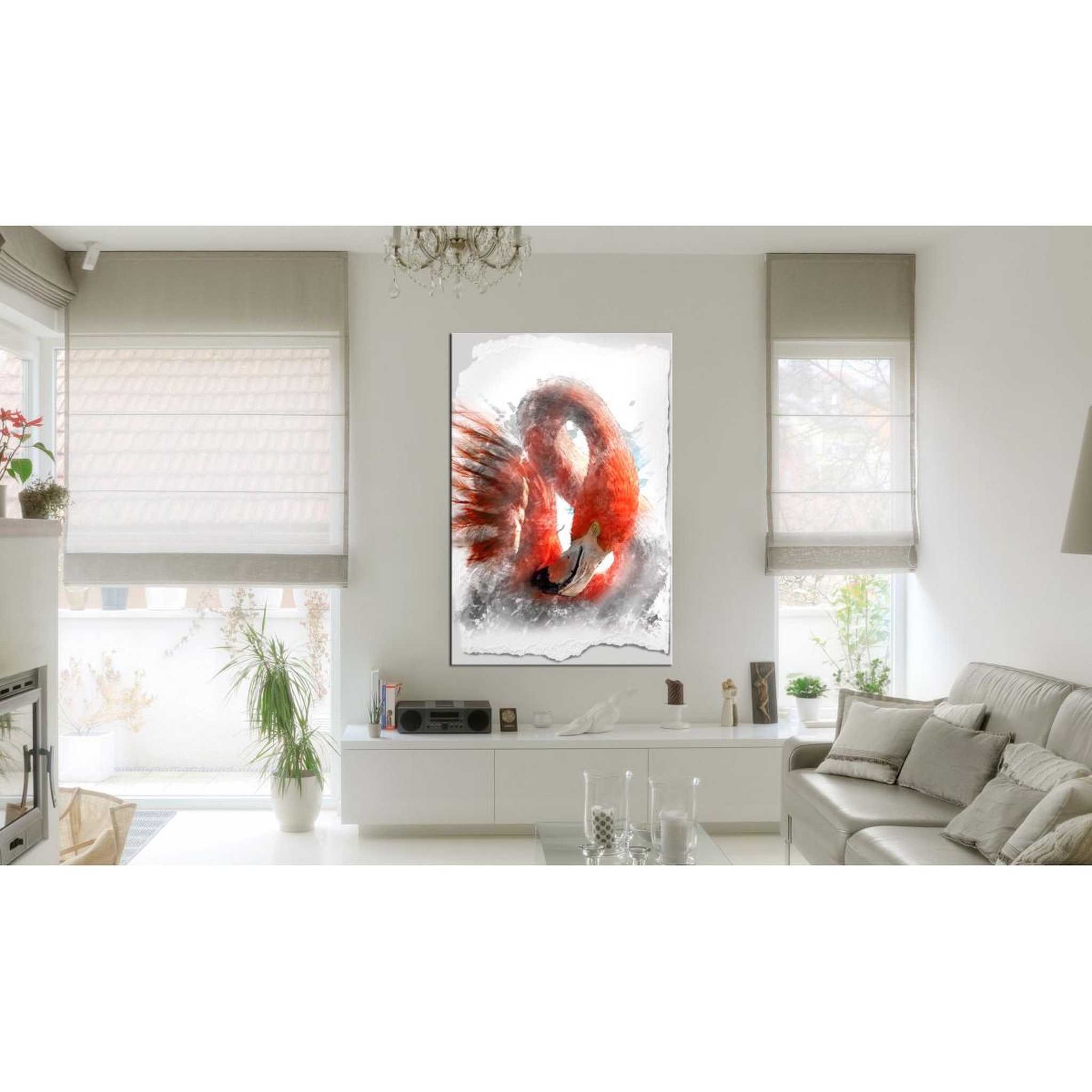 Voir la diapositive 2 : Paris Prix Tableau imprimé  red flamingo