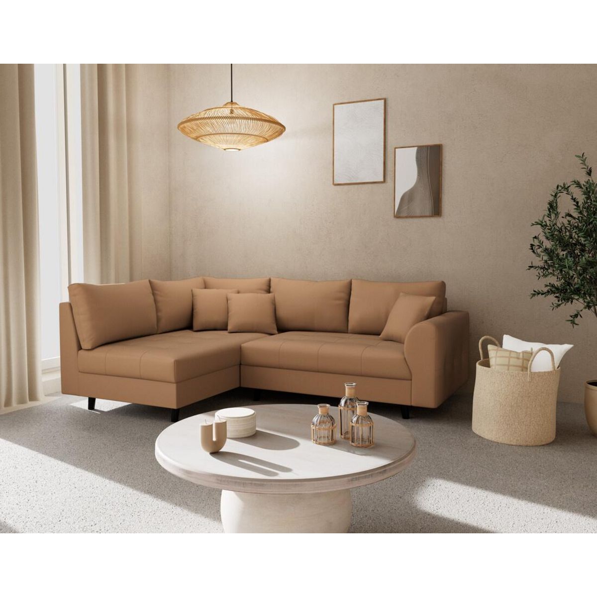 LISA DESIGN Rune - canapé d'angle gauche 4 places en simili