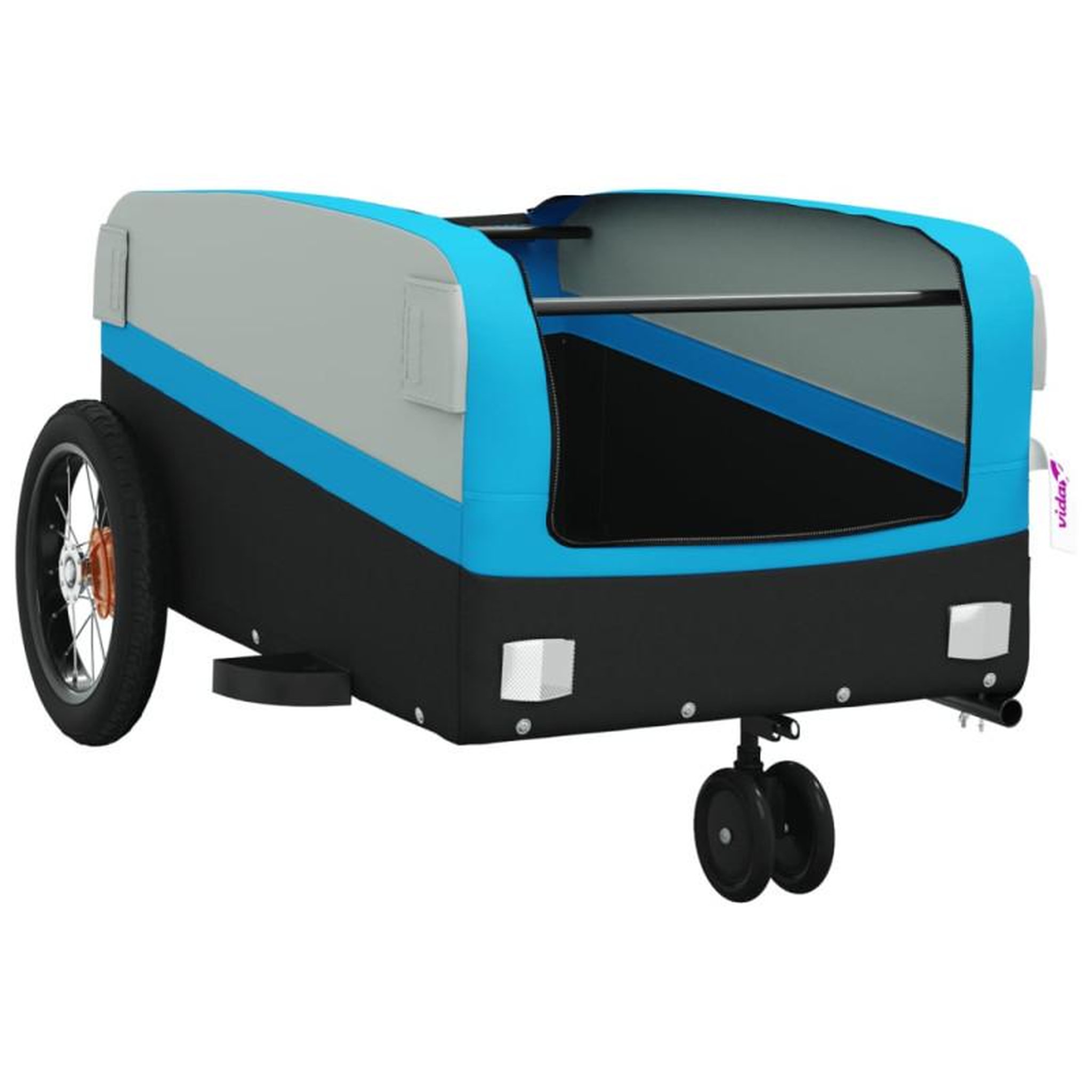 Voir la diapositive 5 : VIDAXL Remorque de vélo noir et bleu 30 kg fer