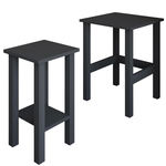 Habitat et Jardin Lot de 2 tables d'appoint en bois  Gina 2  - 45 x 45 x 60 cm - Gris anthracite