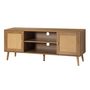 Voir la diapositive 5 : BEST MOBILIER Goto - meuble tv - effet bois et cannage - 140 cm