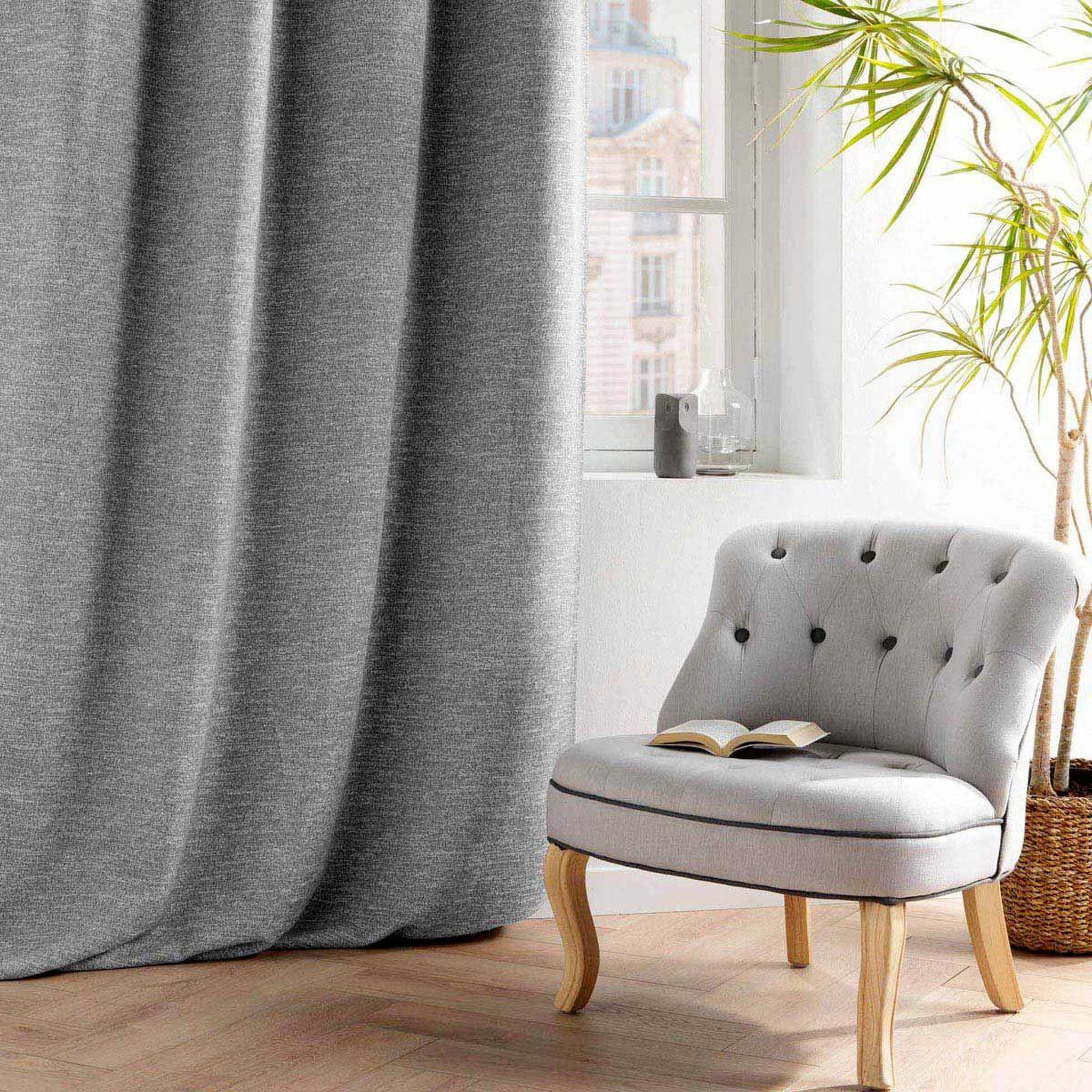 Voir la diapositive 4 : Douceur d'Intérieur Rideau occultant jacquard  dusky  140x240cm anthracite