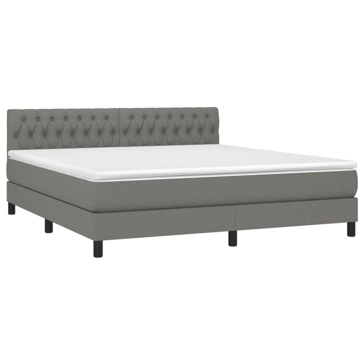 VIDAXL Sommier a lattes de lit avec matelas Gris fonce 180x200cm Tissu
