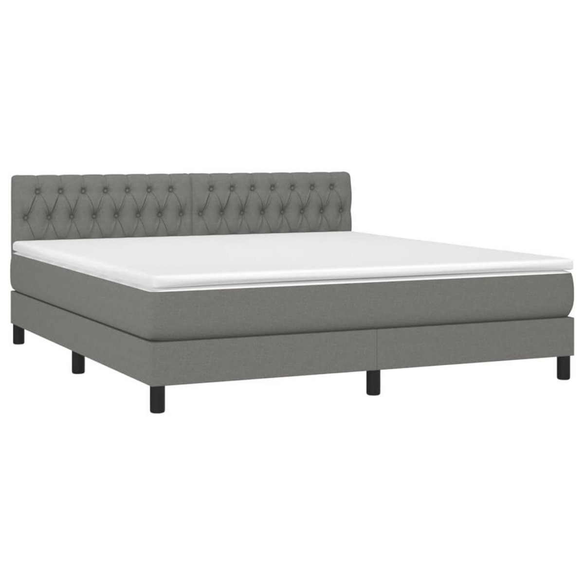 VIDAXL Sommier a lattes de lit avec matelas Gris fonce 180x200cm Tissu