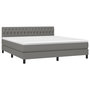 Voir la diapositive 3 : VIDAXL Sommier a lattes de lit avec matelas Gris fonce 180x200cm Tissu
