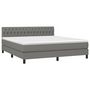 Voir la diapositive 3 : VIDAXL Sommier a lattes de lit avec matelas Gris fonce 180x200cm Tissu