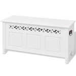 VIDAXL Banc de rangement en style baroque PFDM blanc
