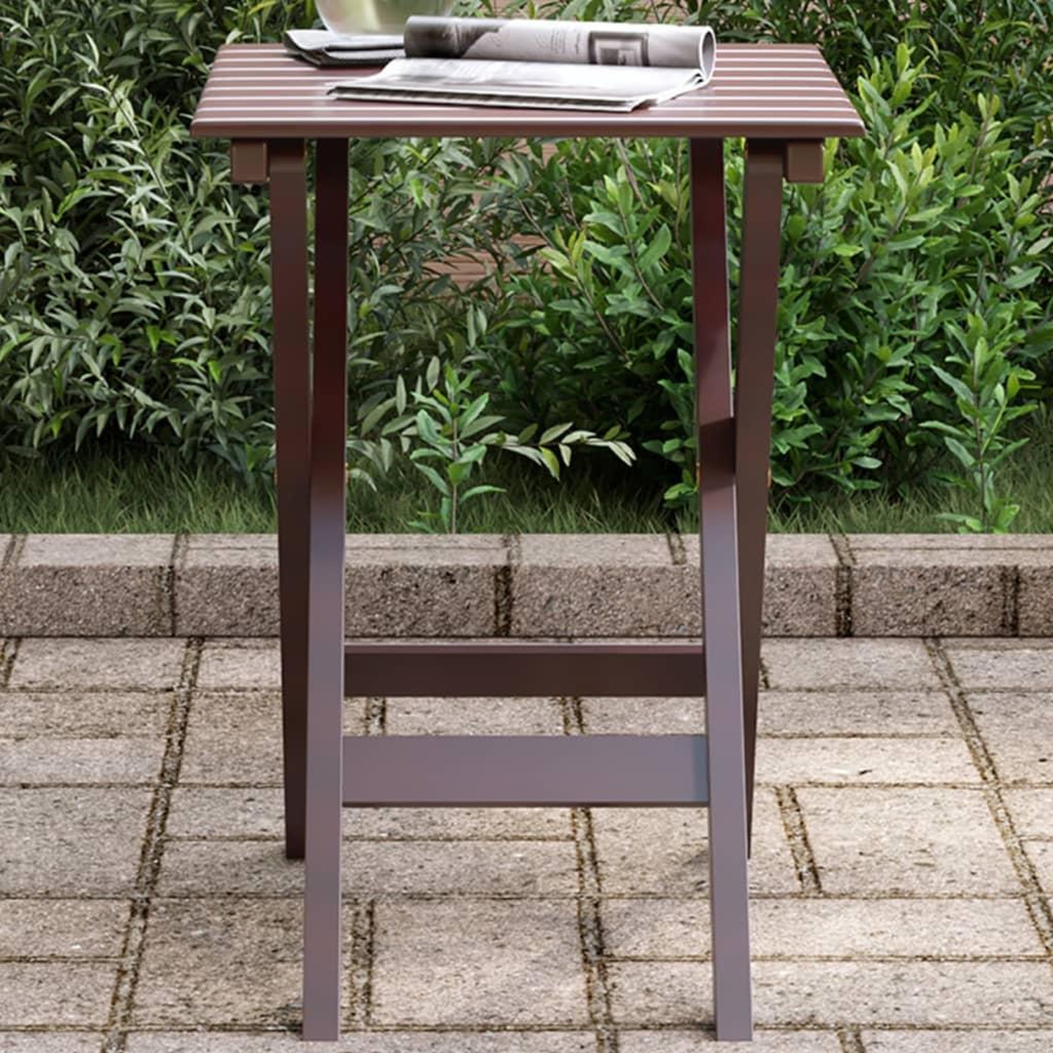 VIDAXL Table d'appoint pliable marron bois de peuplier massif