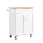 SOBUY Chariot de cuisine blanc avec tiroir et roulettes 83x46x91cm FKW13-II-WN
