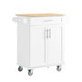 Voir la diapositive 1 : SOBUY Chariot de cuisine blanc avec tiroir et roulettes 83x46x91cm FKW13-II-WN