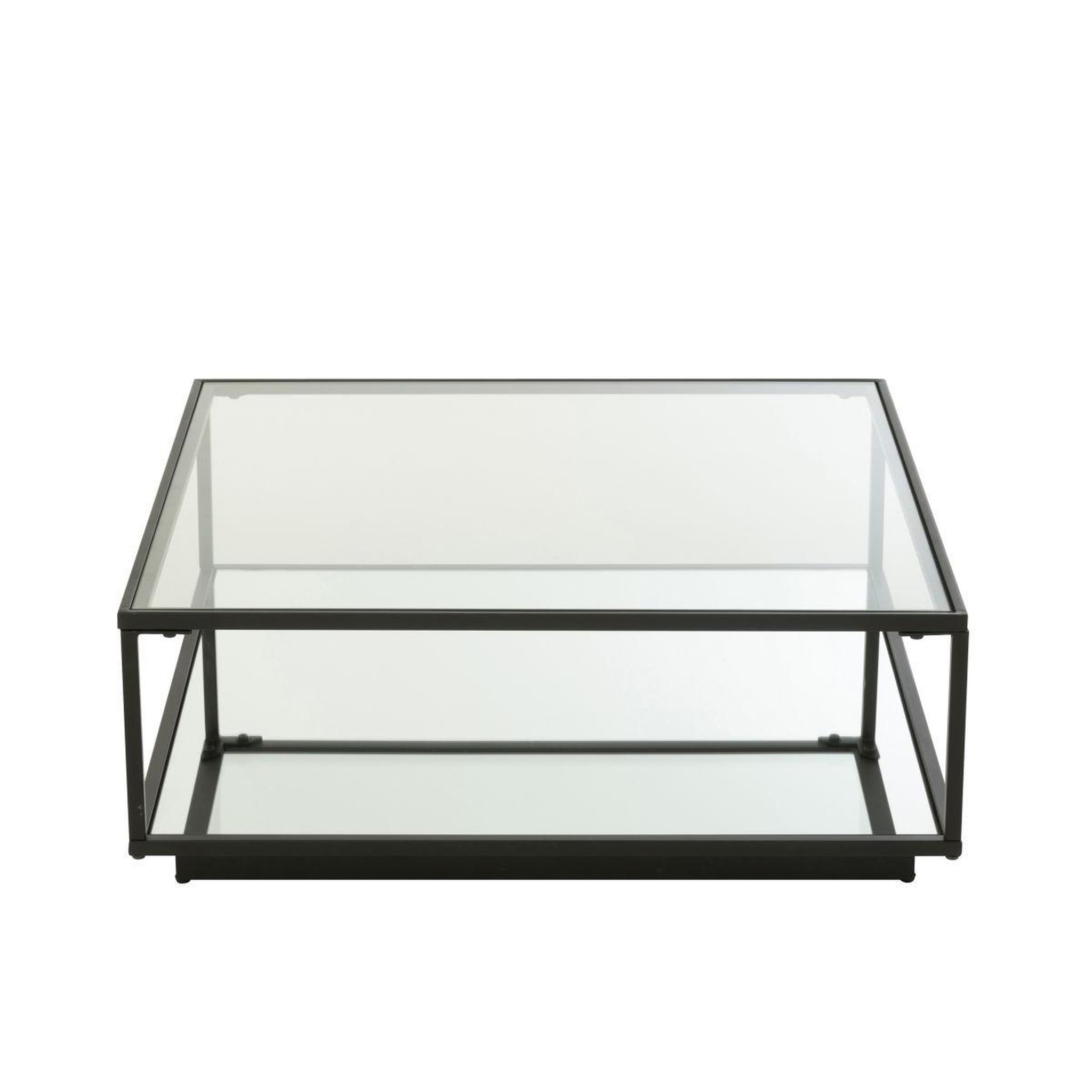 Voir la diapositive 2 : J-LINE Table basse en verre  lorie  80cm noir