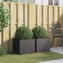 Voir la diapositive 3 : VIDAXL Jardinieres 2 pcs noir 42x40x39 cm acier