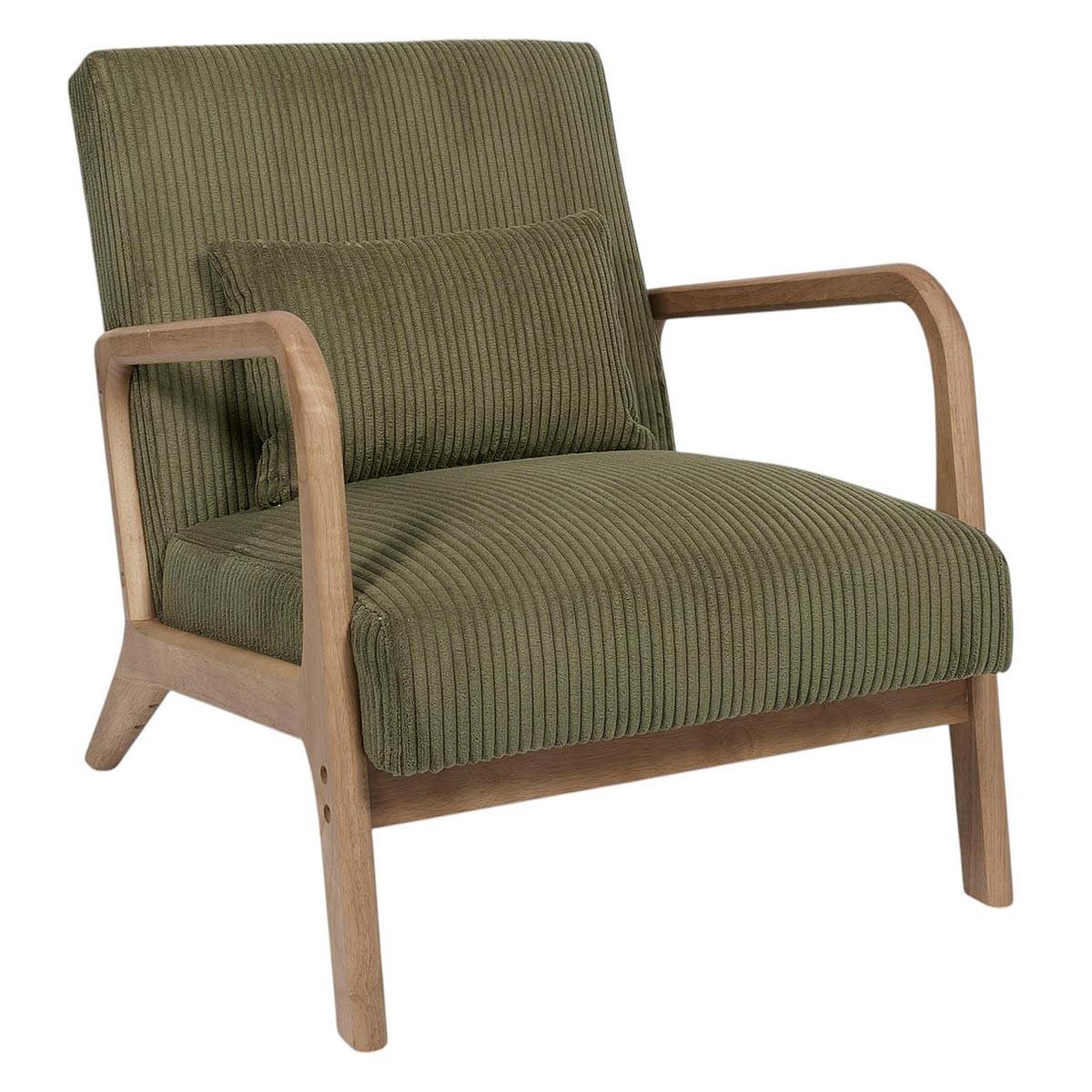 The Home Deco Factory Fauteuil côtelé design  scott  75cm vert