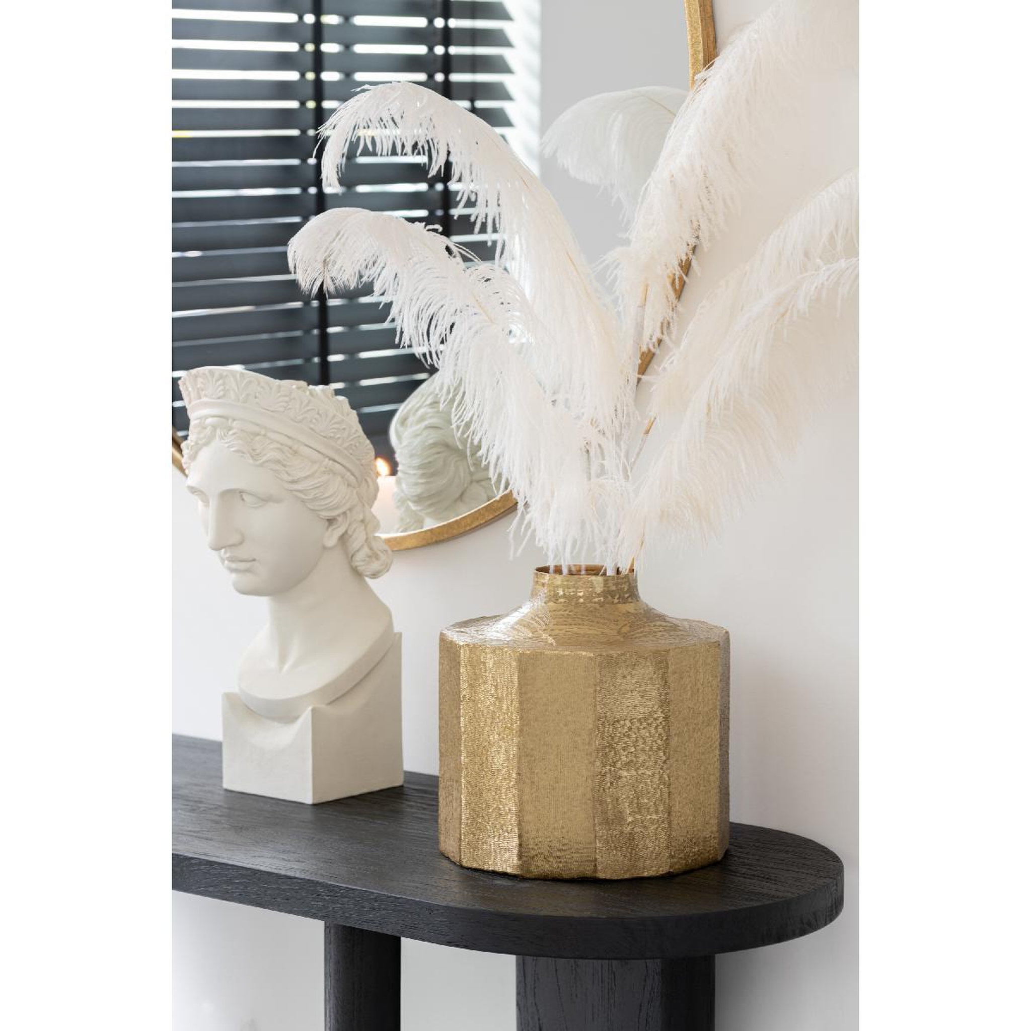 Voir la diapositive 3 : J-LINE Vase déco  octogone  28cm or