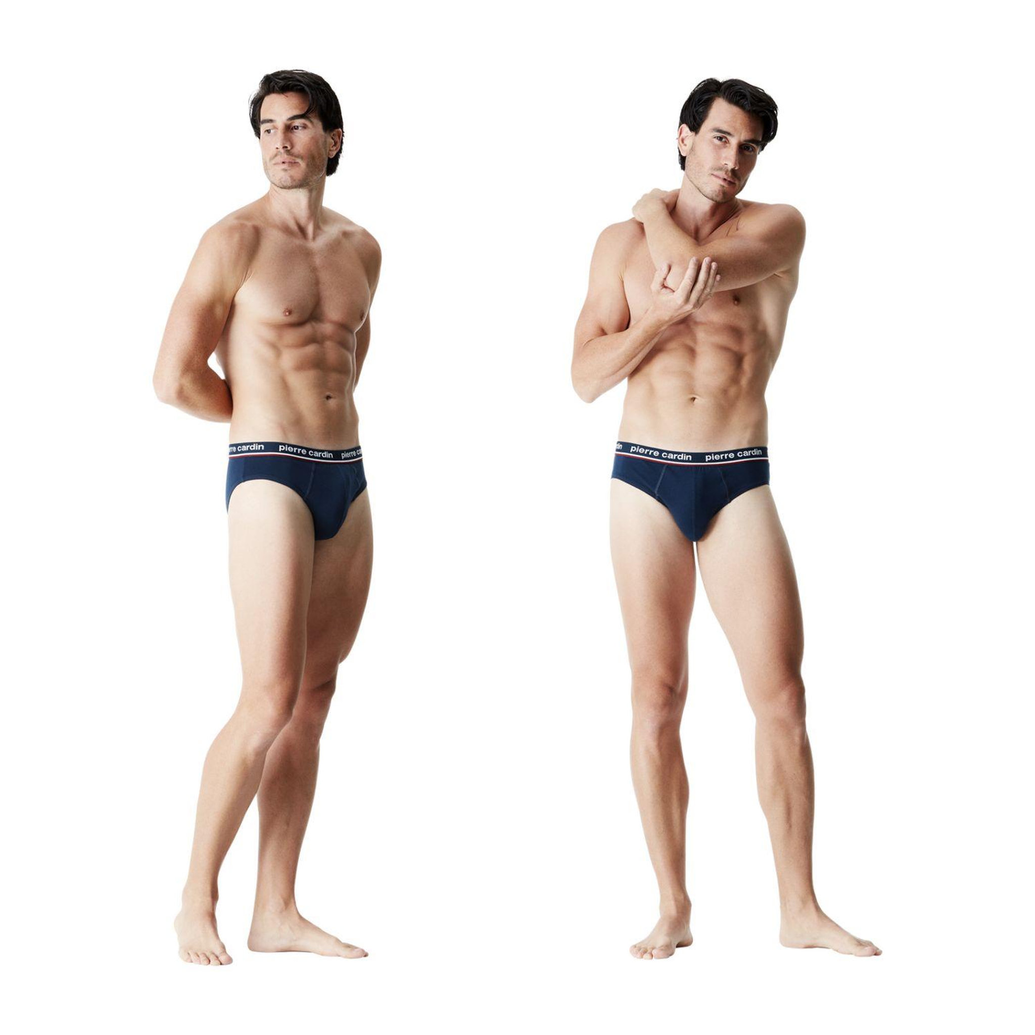 Voir la diapositive 3 : PIERRE CARDIN Lot de 4 slips homme en coton Uni French
