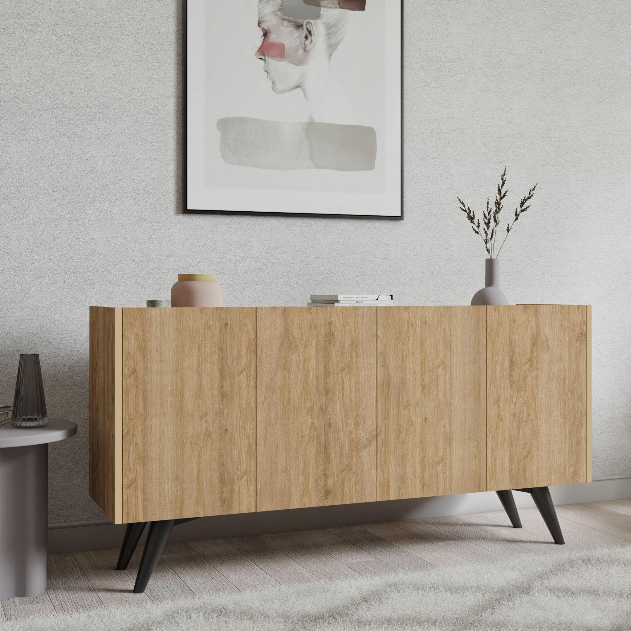 Voir la diapositive 3 : Habitat et Jardin Buffet en bois  Pekin  - 150 x 40 x 76 cm - Marron