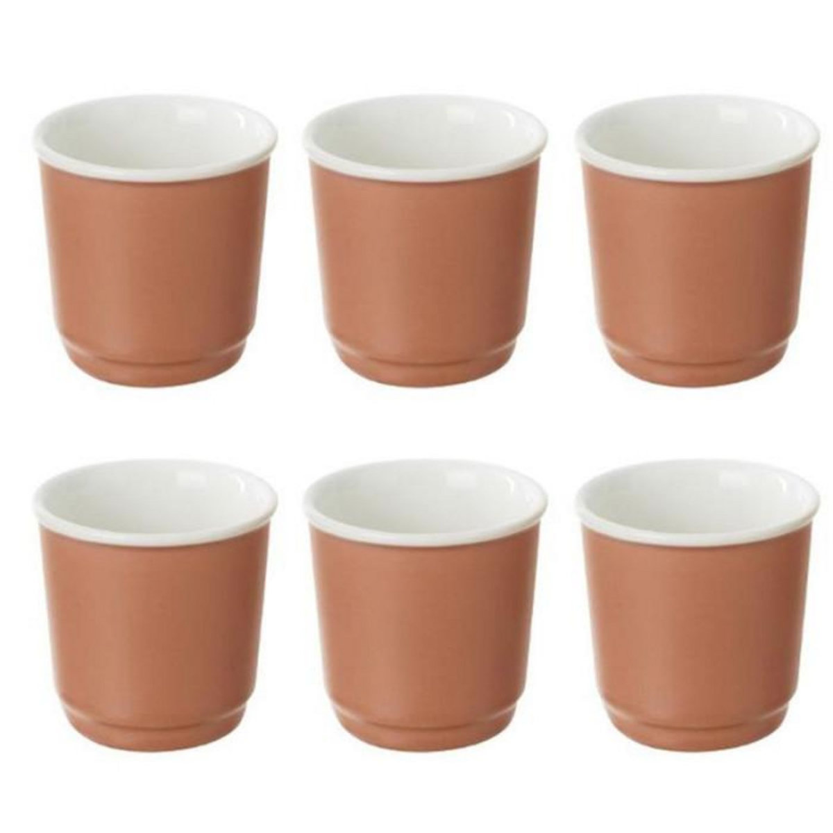 SECRET DE GOURMET Lot de 6 Tasses à Café  Nature  9cl Terracotta