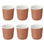 SECRET DE GOURMET Lot de 6 Tasses à Café  Nature  9cl Terracotta