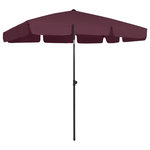 VIDAXL Parasol de plage rouge bordeaux 200x125 cm