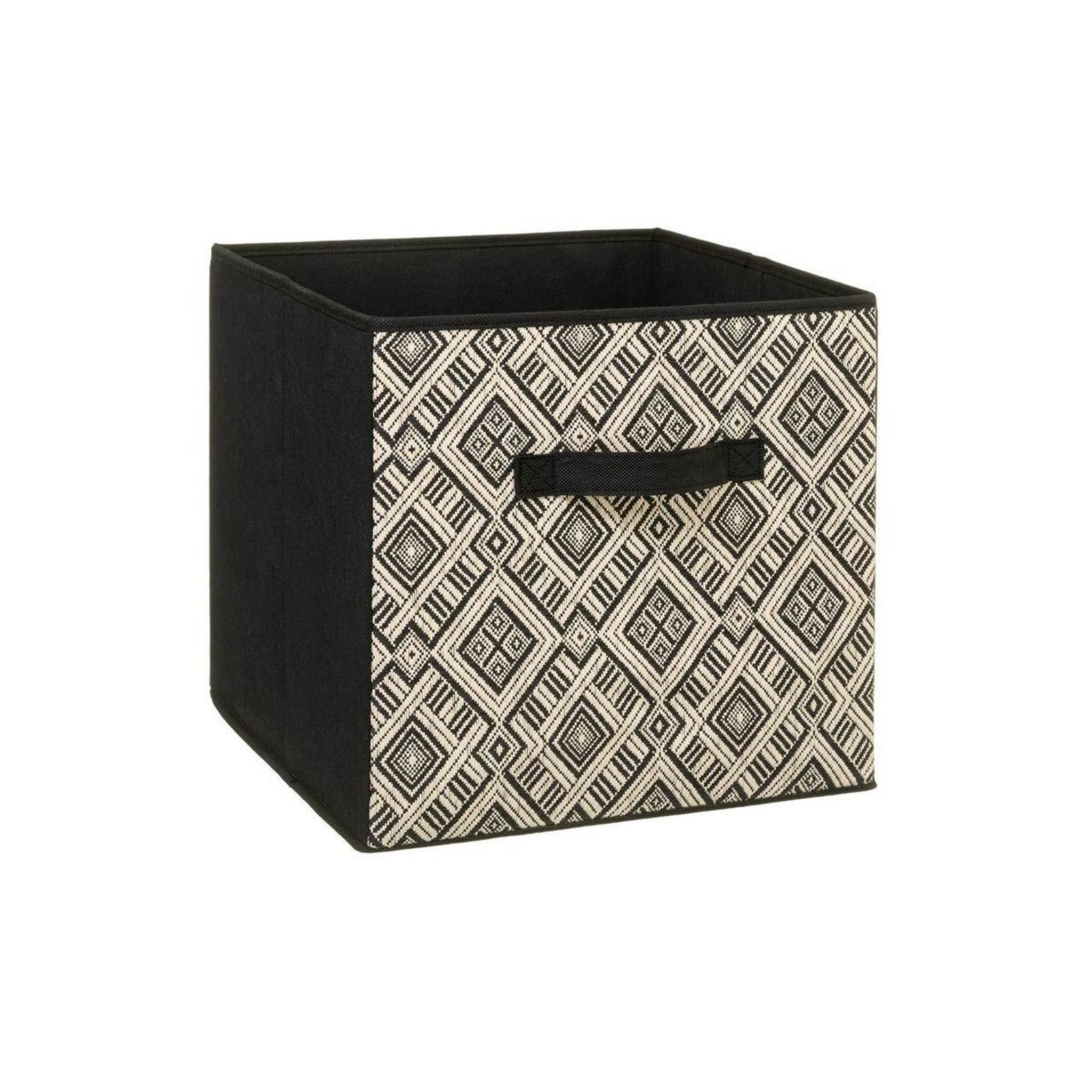 FIVE Boîte de rangement pliable  ethnique  31x31cm noir