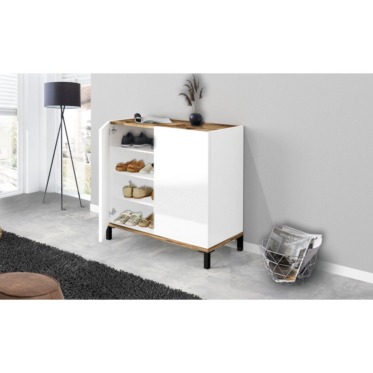 Meuble à chaussures 2 portes L80cm BARI