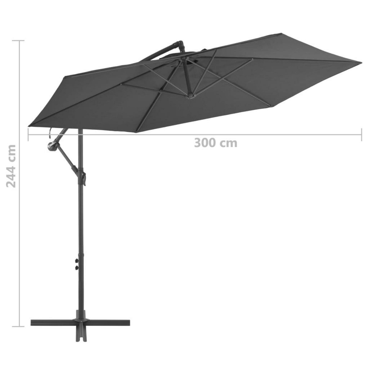 VIDAXL Parasol de jardin en porte-a-faux et poteau en aluminium