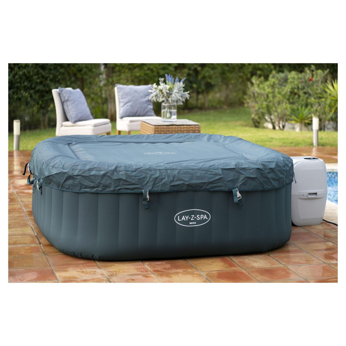 BESTWAY Spa gonflable carré 4-6 personnes 180x180x66cm IBIZA