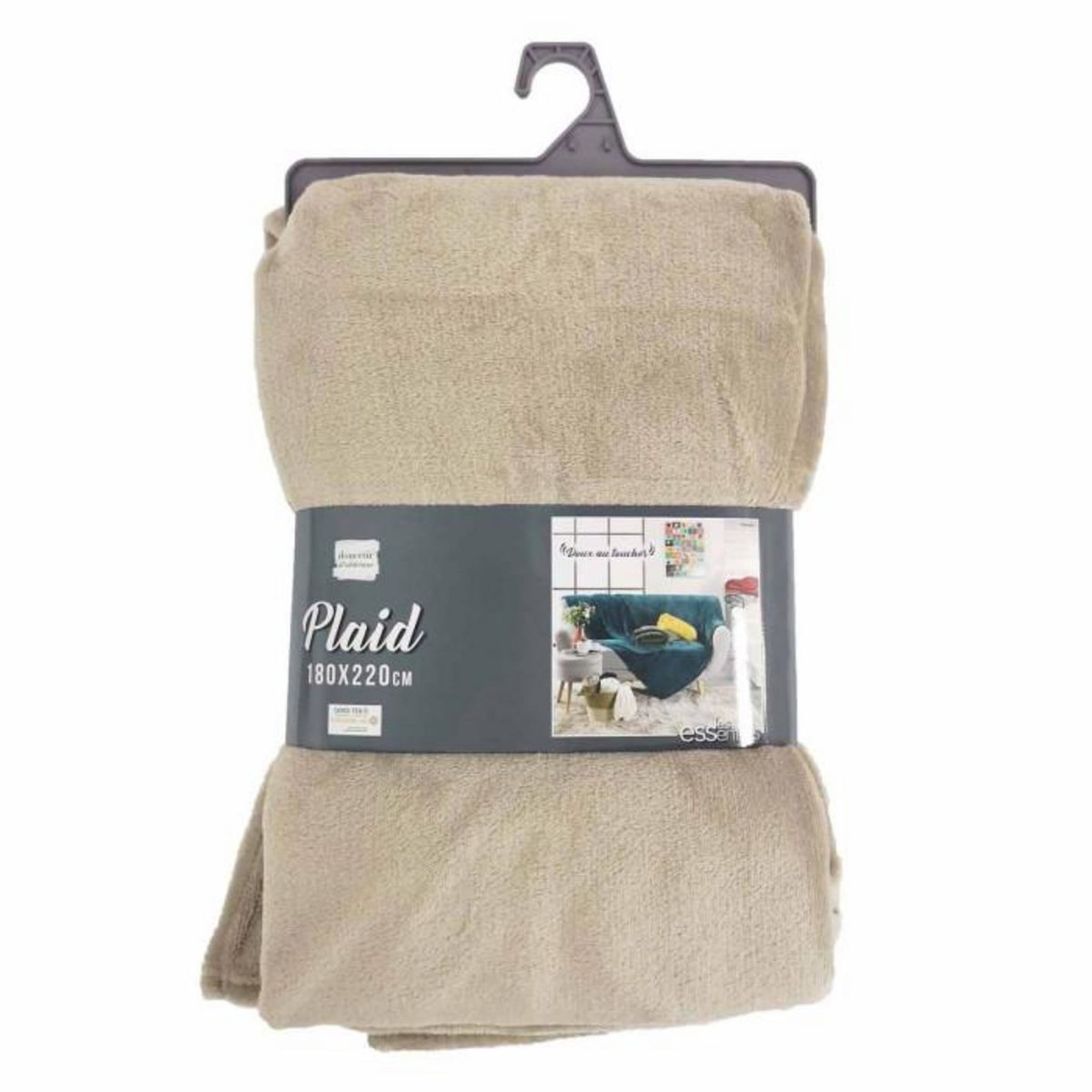 Paris Prix Plaid Uni en Flanelle  Flanou  180x220cm Taupe