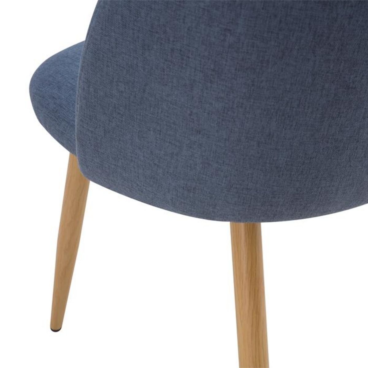 Rendez vous déco Lot de 2 chaises en tissu bleu et pieds en métal effet bois - Cozy