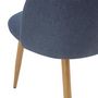 Voir la diapositive 2 : Rendez vous déco Lot de 2 chaises en tissu bleu et pieds en métal effet bois - Cozy