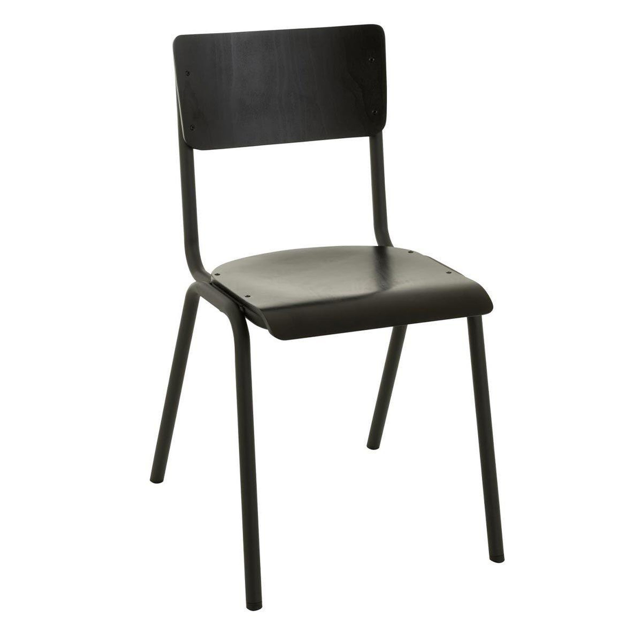 J-LINE Chaise vintage en bois  mauricio  82cm noir