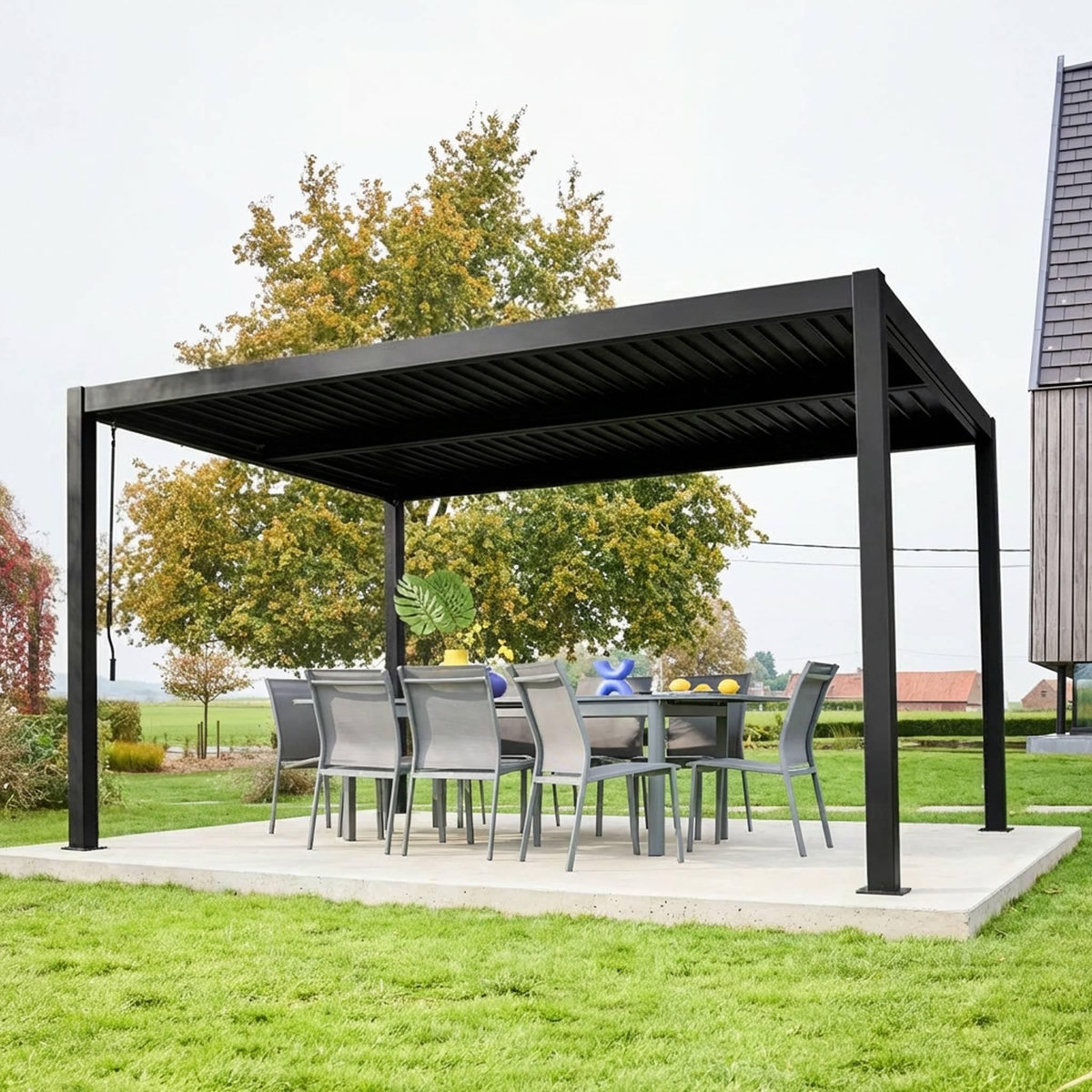SWEEEK Pergola bioclimatique aluminium et acier lames orientables 4x3m Palace