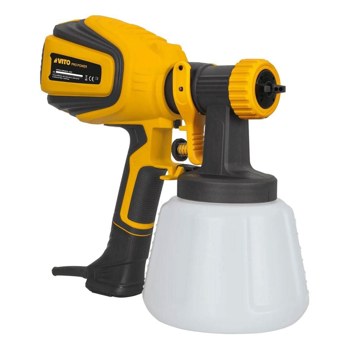 VITO Pistolet à peinture électrique 600W Reservoir 1200ml 4 modes de Pulvérisation VITO